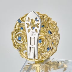 18 Karat Gold Diamond Sapphire Starry Night Earrings