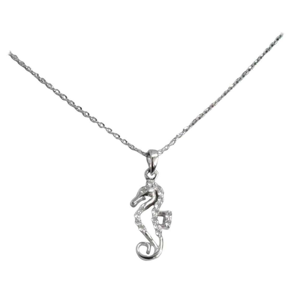 Collier à breloque cheval de plage en or 18 carats et diamants - Bijoux nautiques
