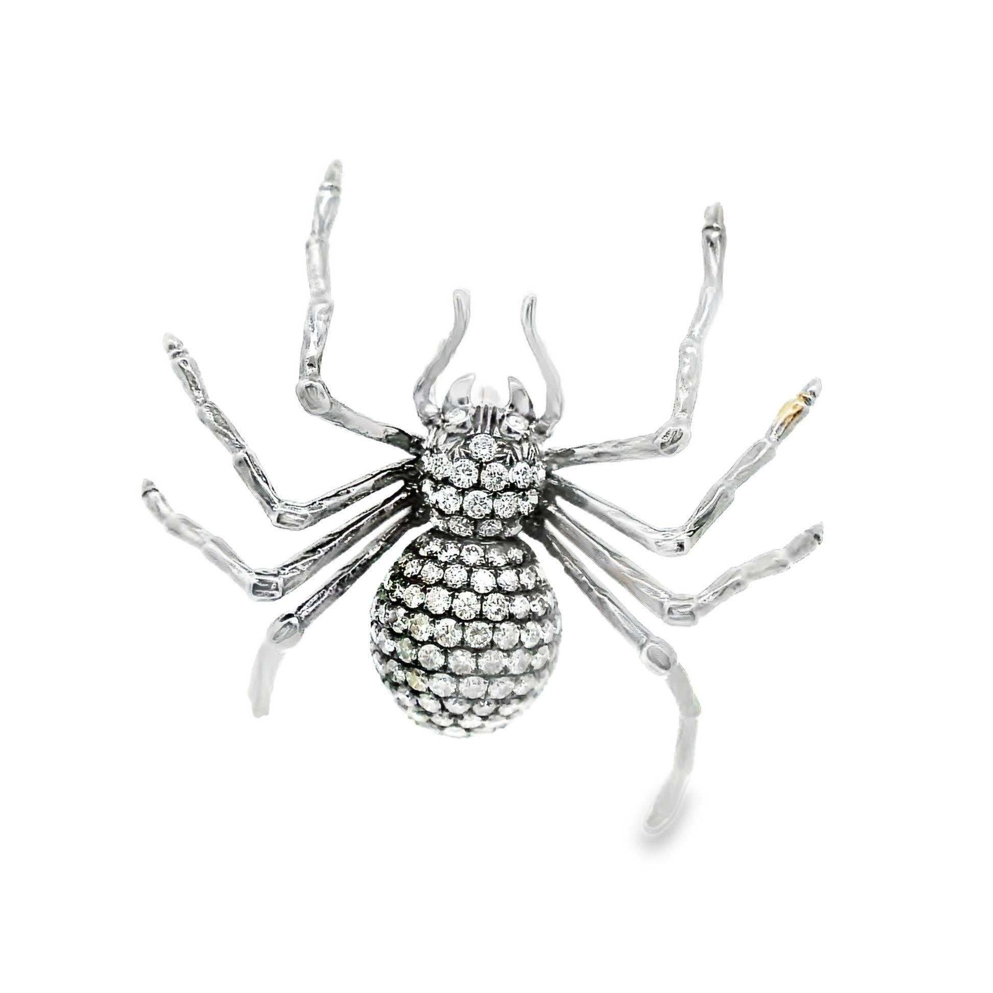18K Gold Diamond Spider Brooch-Pendant In New Condition For Sale In Beverly Hills, CA