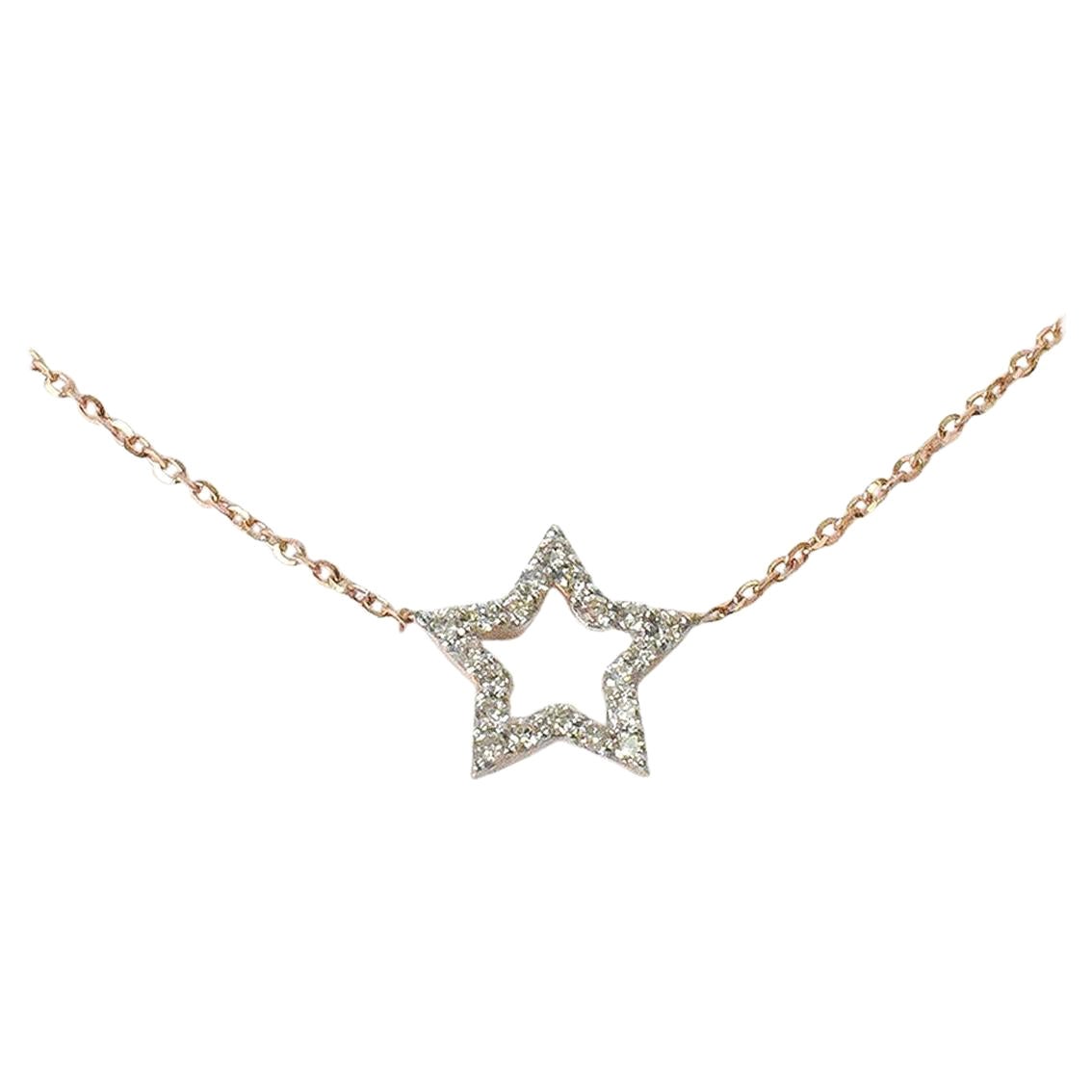 Collana di stelle con diamanti in oro 18k Collana di fascino minimalista