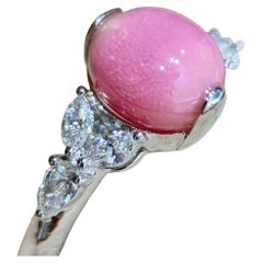 【Conchéa】Flame Petal Bloom Conch Pearl & Diamond Ring - 2.8ct