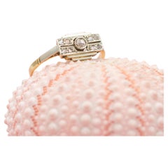 Bague de fiançailles en or 18 carats avec diamant - héritage familial - Art Deco, Bague de fiançailles ancienne