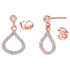 Boucles d'oreilles de mariage en or 18k avec diamants en forme de goutte d'eau Boucles d'oreilles de mariage