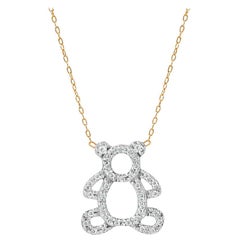 Collar Encanto Oso Teddy Diamante Oro 18k