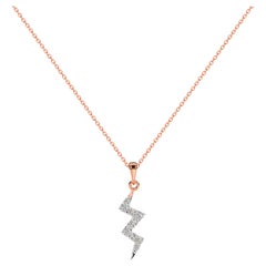 18k Gold Diamond Thunderbolt Necklace Diamond Lightening Tiny Bolt Necklace
