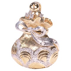 18K Gold Diamond 'Treasure Bag' Pendant Necklace