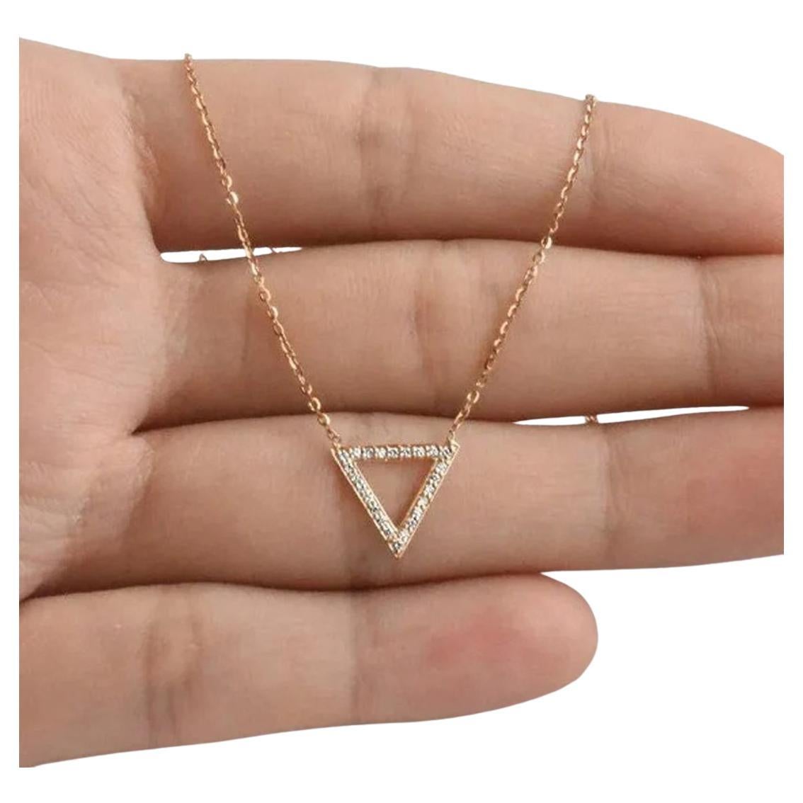 Diamond Pendant Necklace Triangle For Sale at 1stDibs beveled diamond