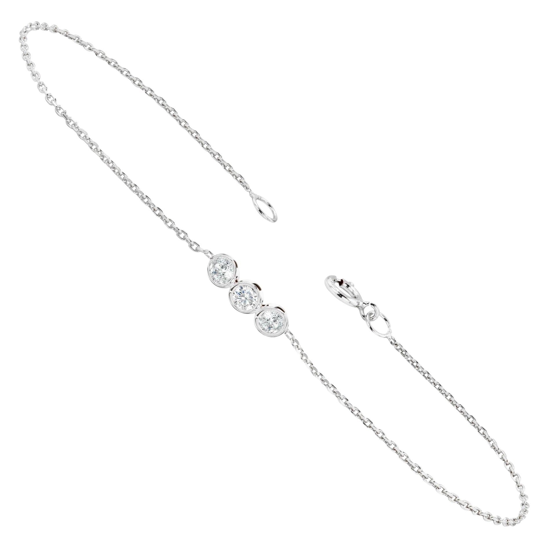 Bracciale Trio di Diamanti in Oro 18k Bracciale con Diamanti incastonati
