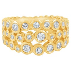 Anillo Triple Fila Dotty de Oro de 18k y Diamantes - 1.00CT