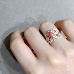 【Conchéa】Flaming Grace Vintage Conch Pearl & Diamond Ring - 1.65ct