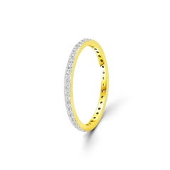 18k Gold Diamond Wedding Band Micro Pave Full Eternity Band Diamond Ring