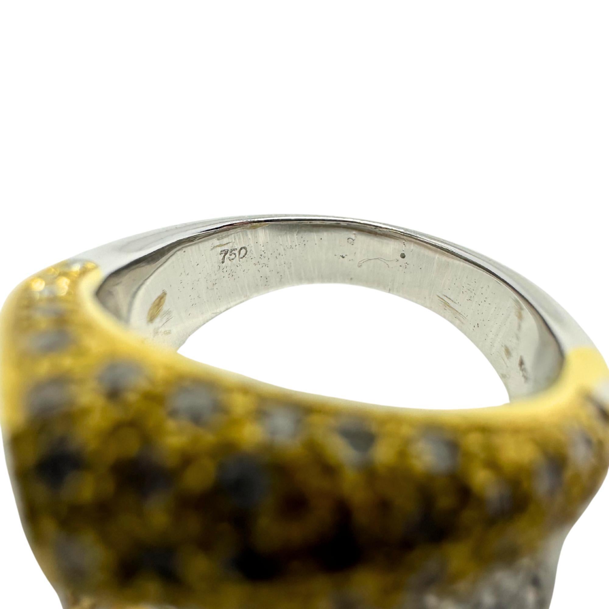 18K Gold Diamant Ring mit breitem Band im Angebot 1