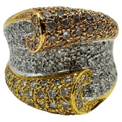 18K Gold Diamant Ring mit breitem Band