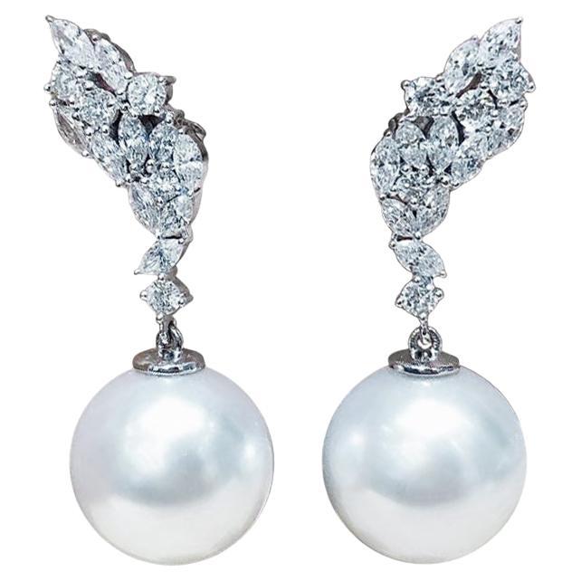【Crown Radiance】Angelic Ascent Aurora South Sea Pearl & Diamond Earrings