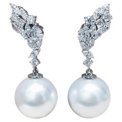 【Crown Radiance】Angelic Ascent Aurora South Sea Pearl & Diamond Earrings