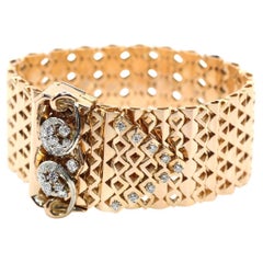 Bracelet ceinture de toute taille en or 18 carats et diamants, 1950