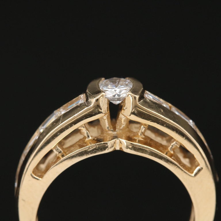 Customizable 18K Gold Diamonds Engagement Ring, Unique Diamond Wedding