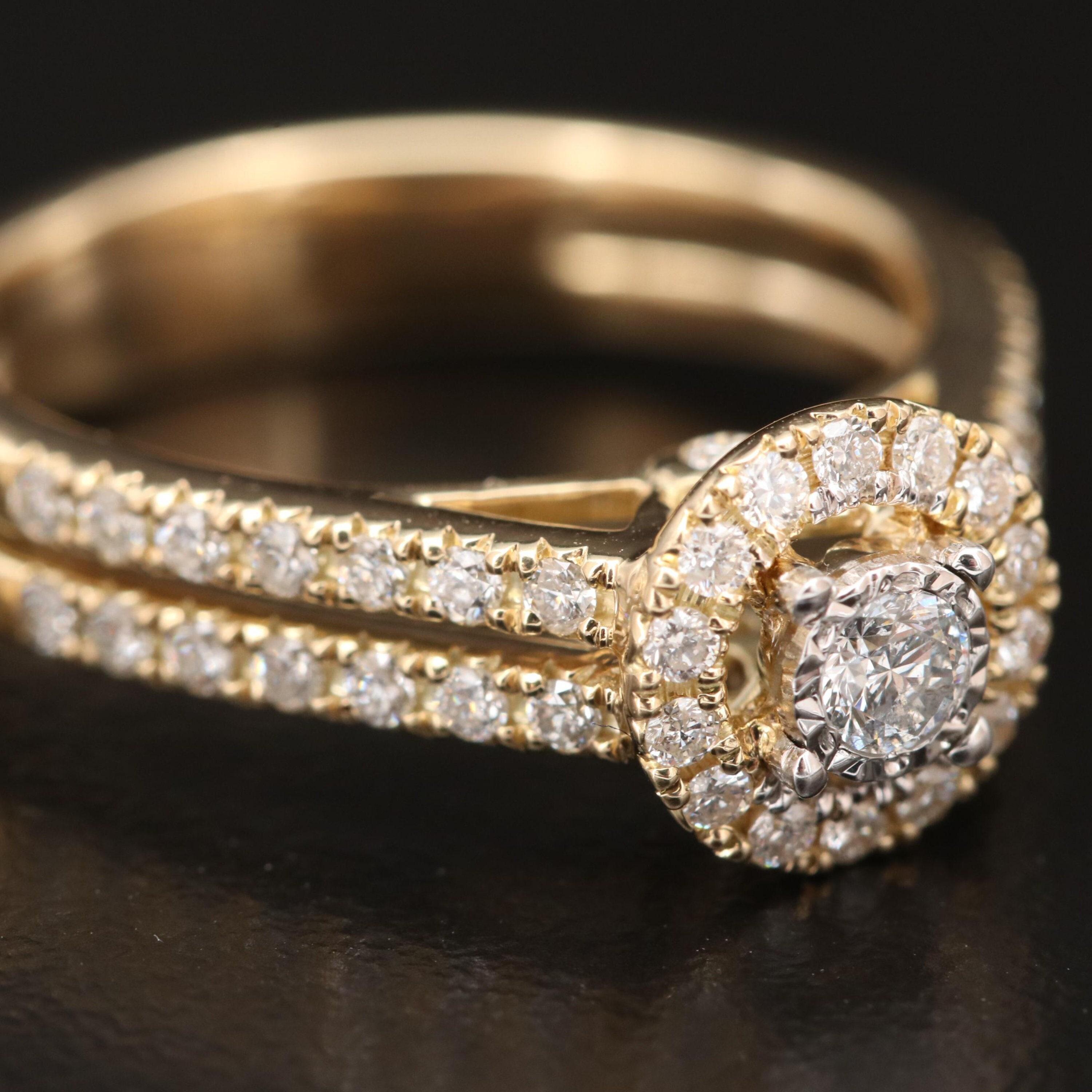 Customizable Vintage Certified Natural Diamond Engagement Ring in 18K ...