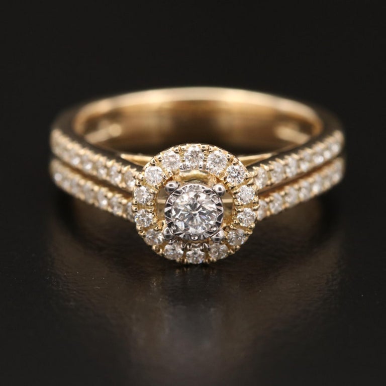 Customizable 18K Gold Diamonds Engagement Ring, Unique Diamond Wedding