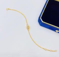 Pulsera de oro de 18 quilates con doble cierre y diamante amarillo talla cojín
