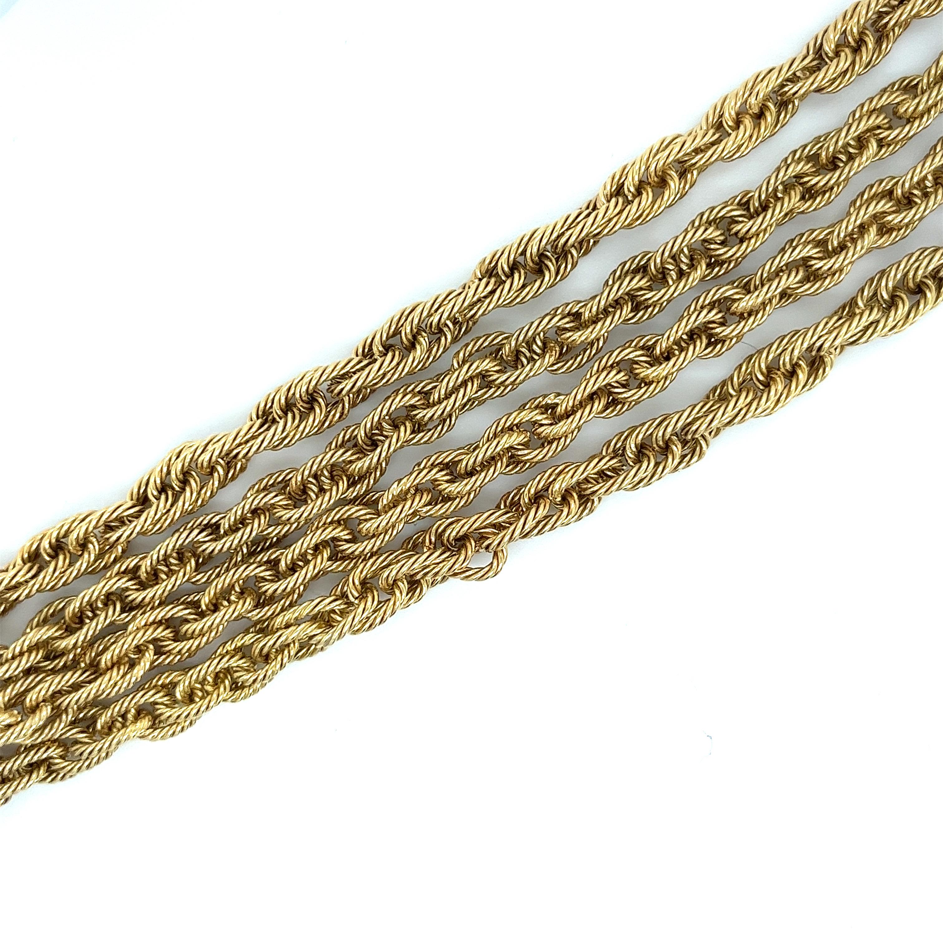 18 Karat Gold Doppelkopf Löwe & Multi Rope Kette Armband mit Rubinen und Diamanten im Angebot 6