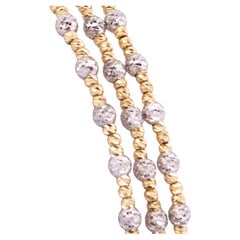 Pulsera rígida flexible de oro de 18 quilates en dos tonos, blanco y amarillo, 4,71 g, R2071