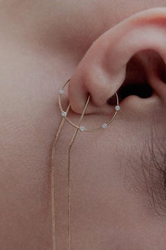 14k gold ear cuff with diamonds