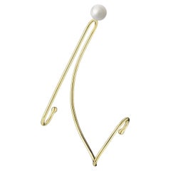 Bracciale per orecchie in oro 18k con perla di fiume