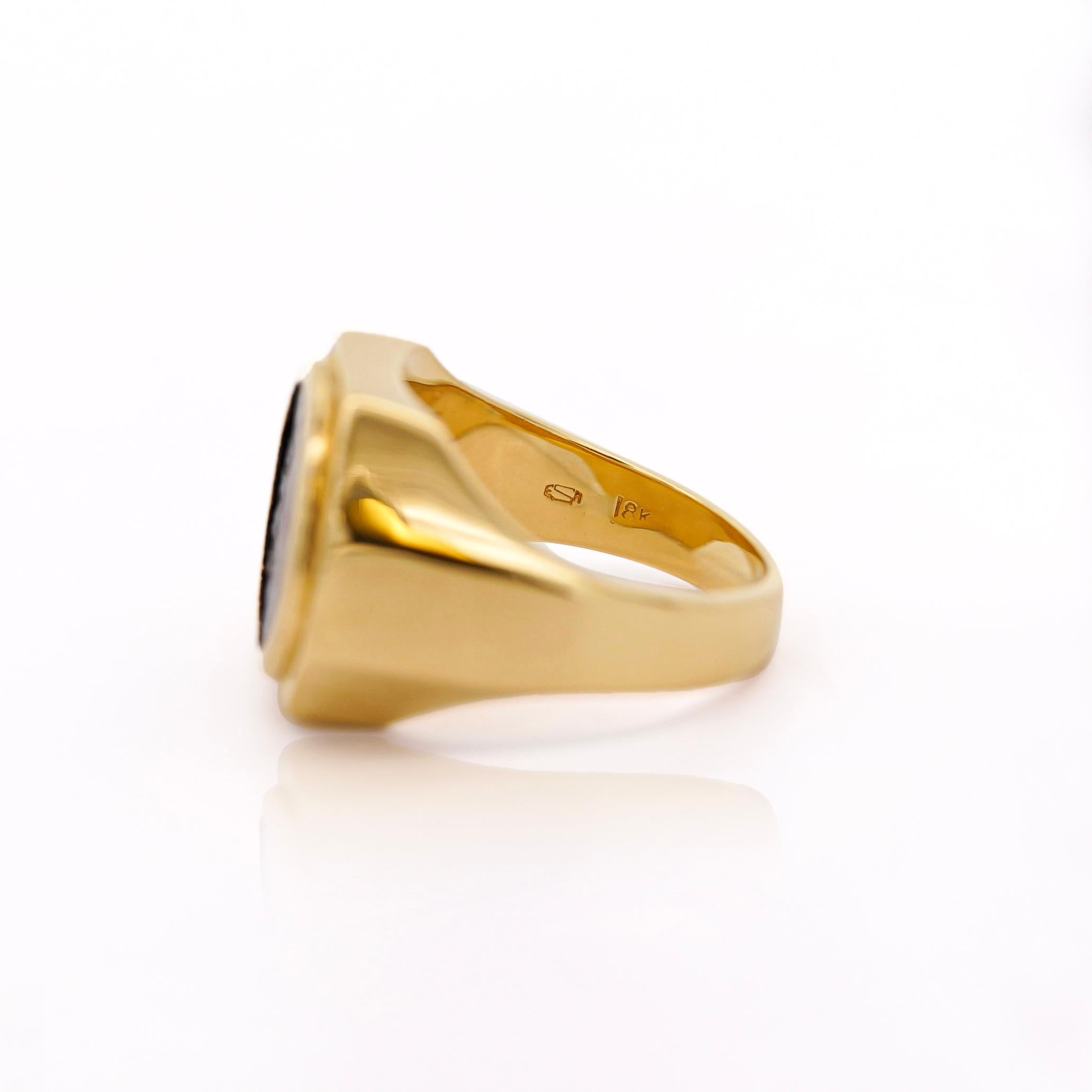 Anello da uomo con moneta biblica romana e paleocristiana in oro 18 carati in vendita 6