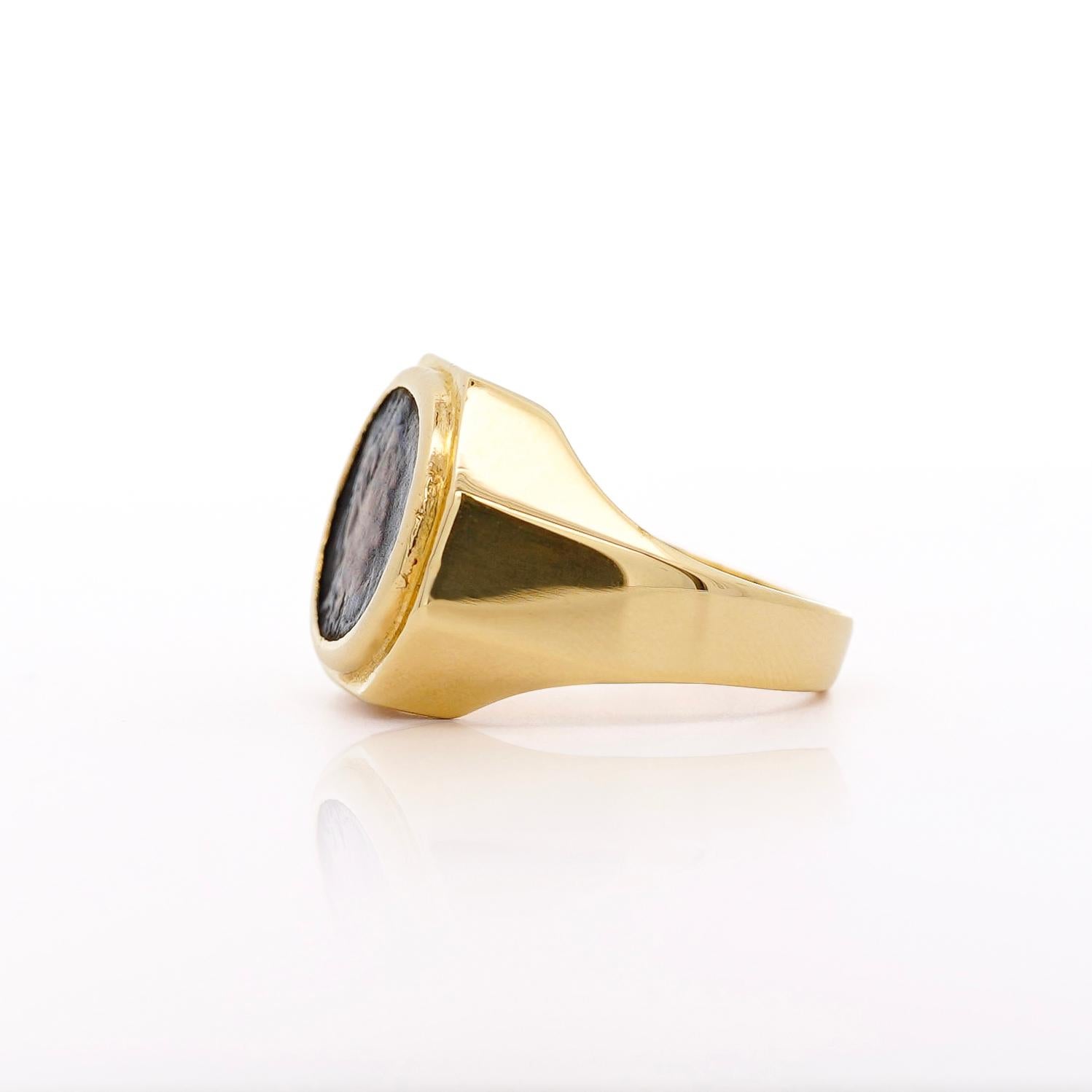 Anello da uomo con moneta biblica romana e paleocristiana in oro 18 carati in vendita 3