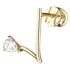 Pendiente de oro de 18k con diamante talla pera