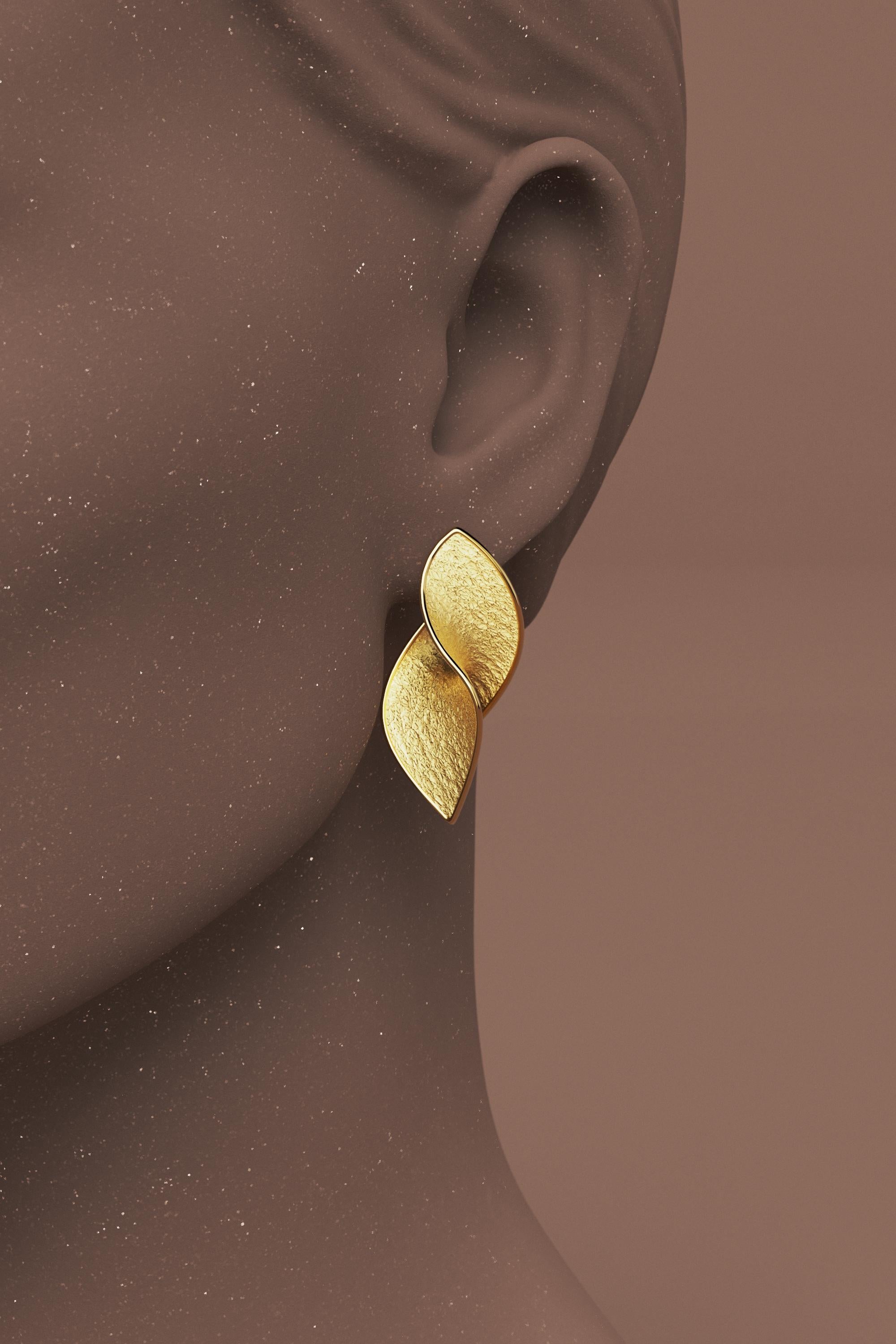 Ohrringe aus 18 Karat Gold, hergestellt in Italien von Oltremare Gioielli Moderner italienischer Schmuck im Angebot 8