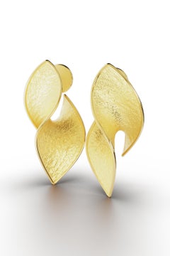 Ohrringe aus 18 Karat Gold, hergestellt in Italien von Oltremare Gioielli Moderner italienischer Schmuck