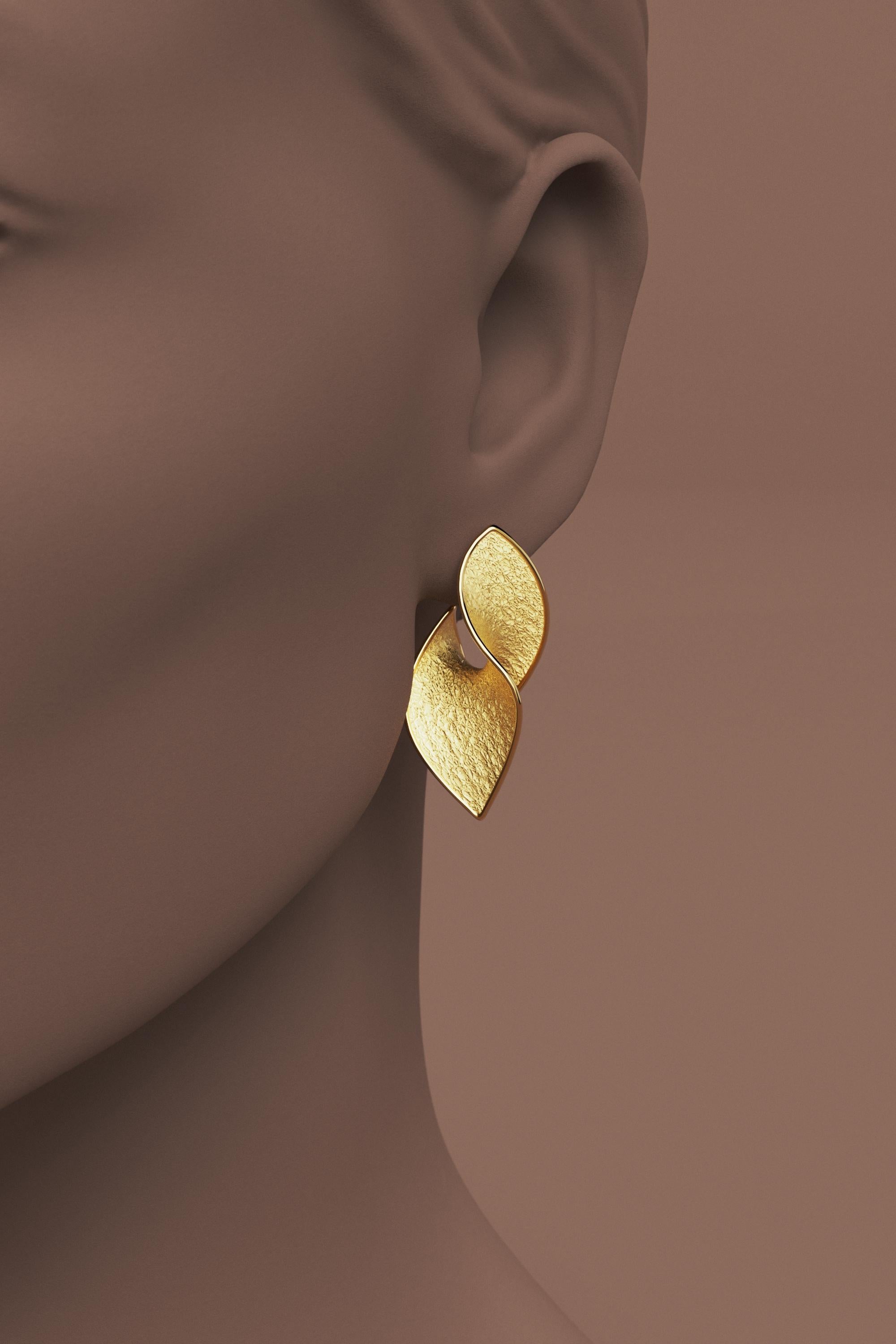 Ohrringe aus 18 Karat Gold, hergestellt in Italien von Oltremare Gioielli Moderner italienischer Schmuck im Zustand „Neu“ im Angebot in Camisano Vicentino, VI