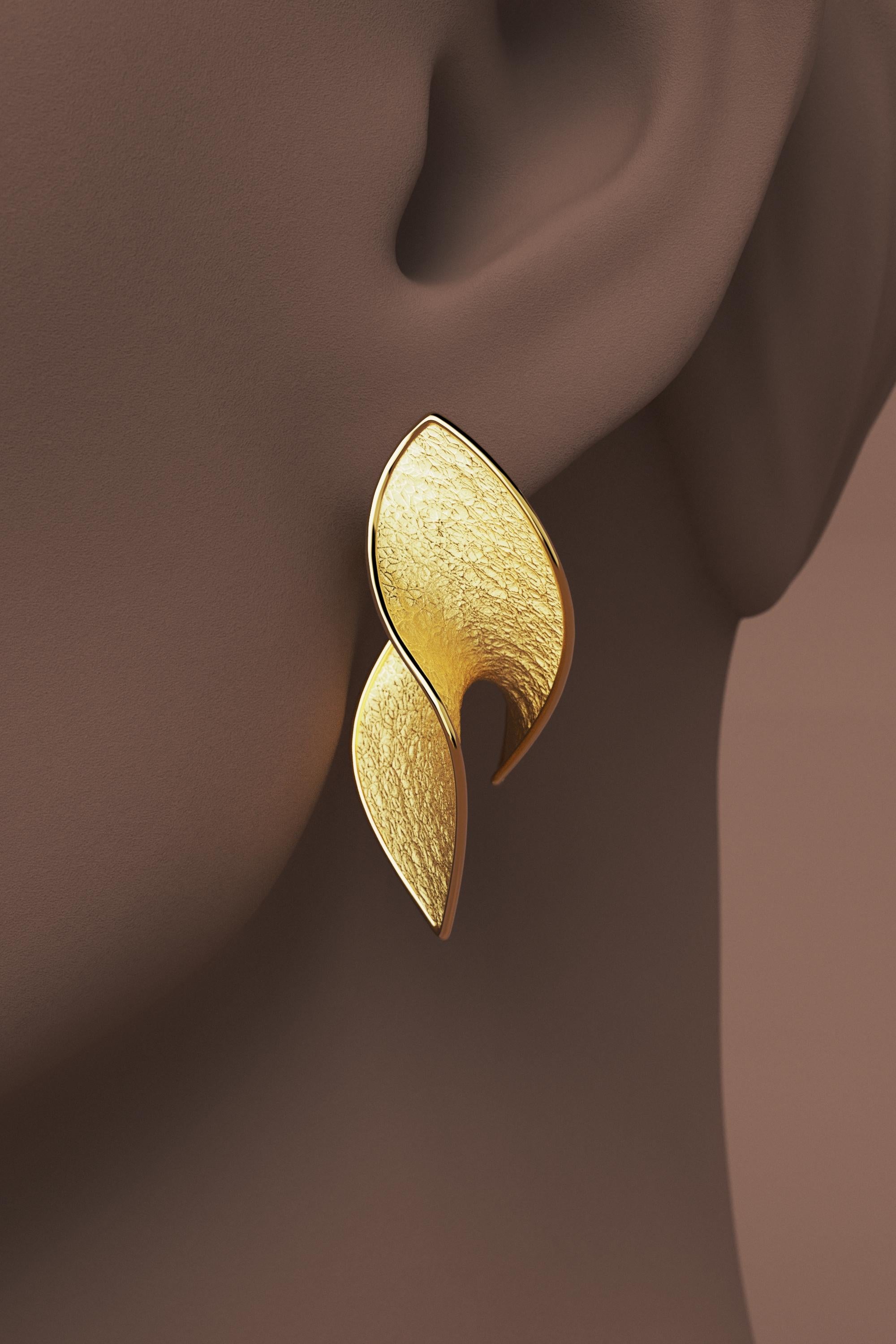 Ohrringe aus 18 Karat Gold, hergestellt in Italien von Oltremare Gioielli Moderner italienischer Schmuck Damen im Angebot