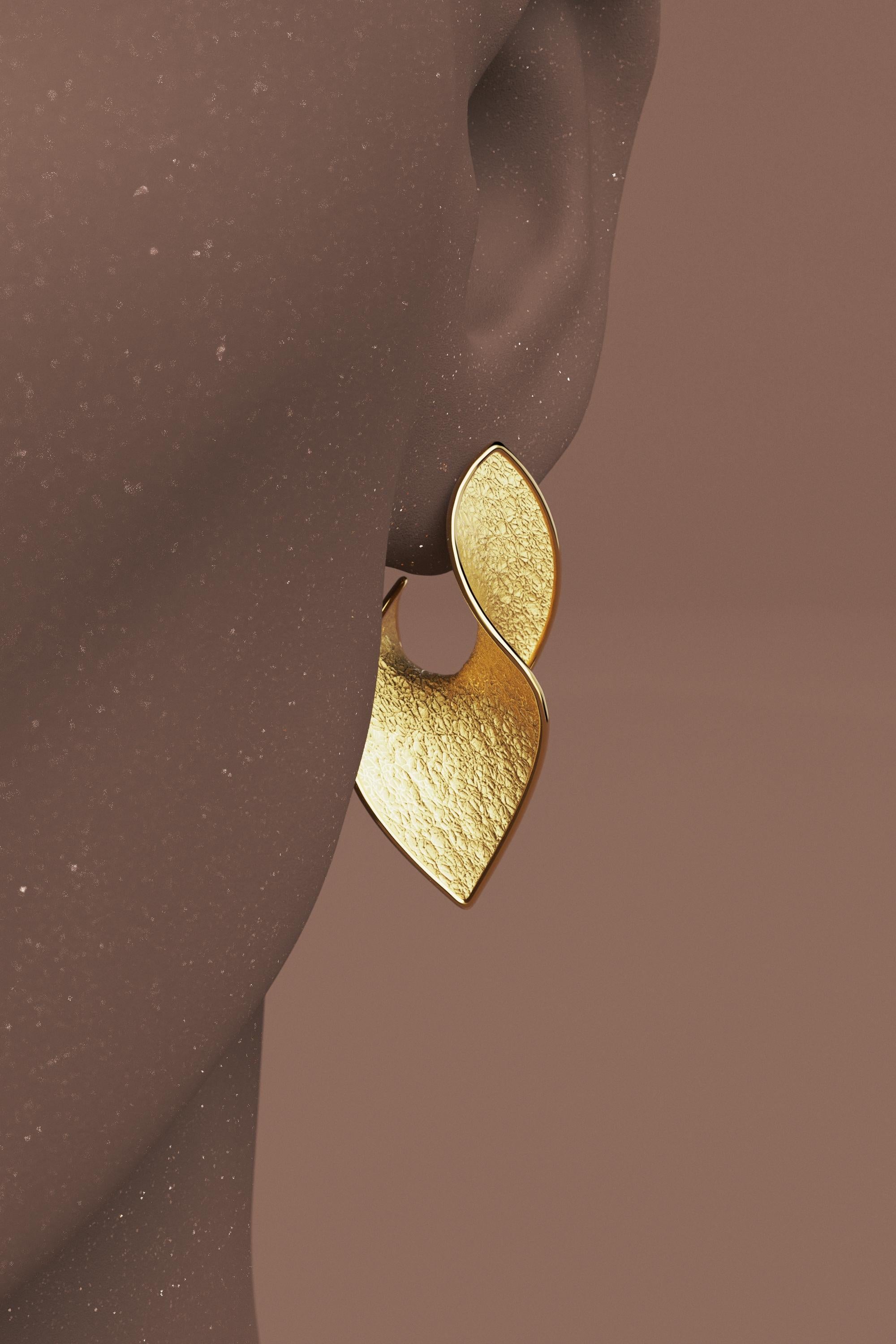 Ohrringe aus 18 Karat Gold, hergestellt in Italien von Oltremare Gioielli Moderner italienischer Schmuck im Angebot 1