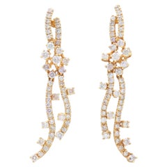 Orecchini in oro 18K tempestati di diamanti rosa naturali