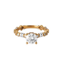 18 Karat Gold Edessa Verlobungsring mit Moisanit