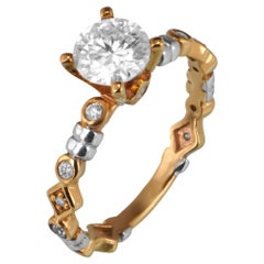 18 Karat Gold Edessa Verlobungsring mit Moisanit