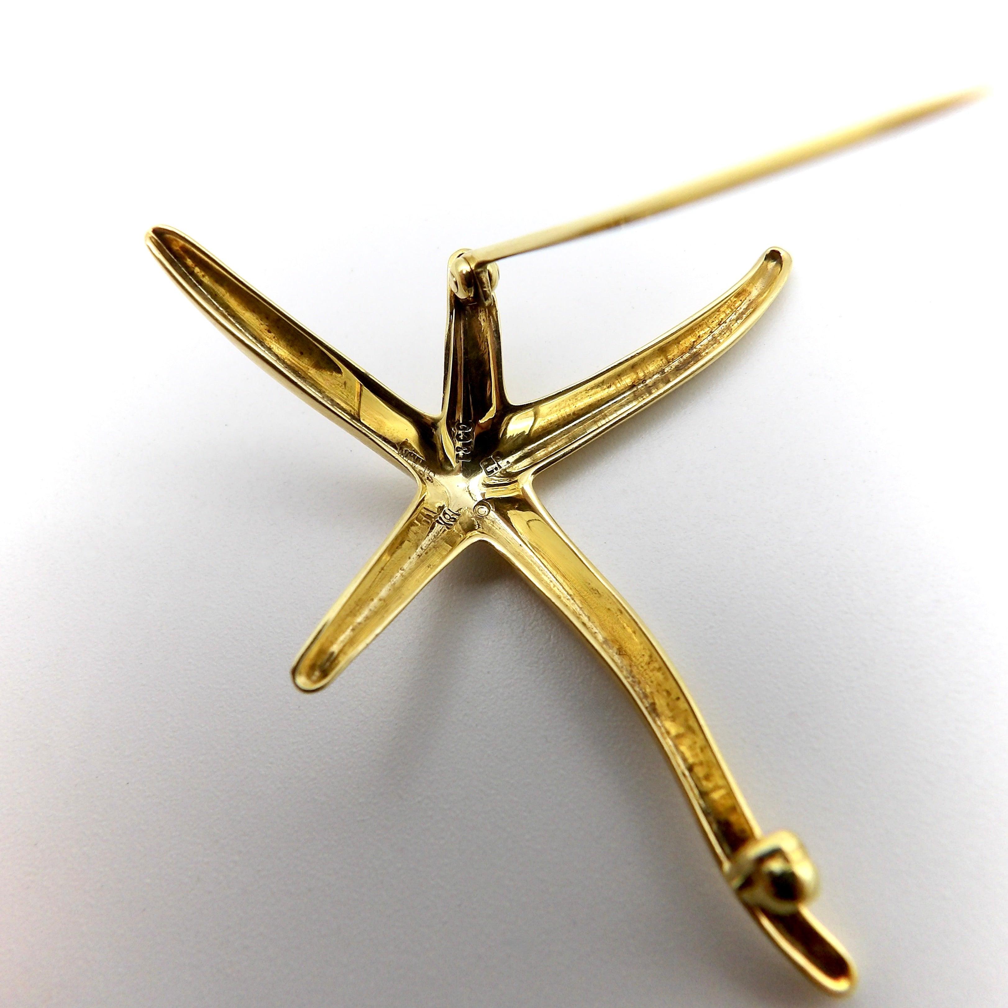 18K Gold Elsa Peretti Starfish Brooch for Tiffany & Co. 1