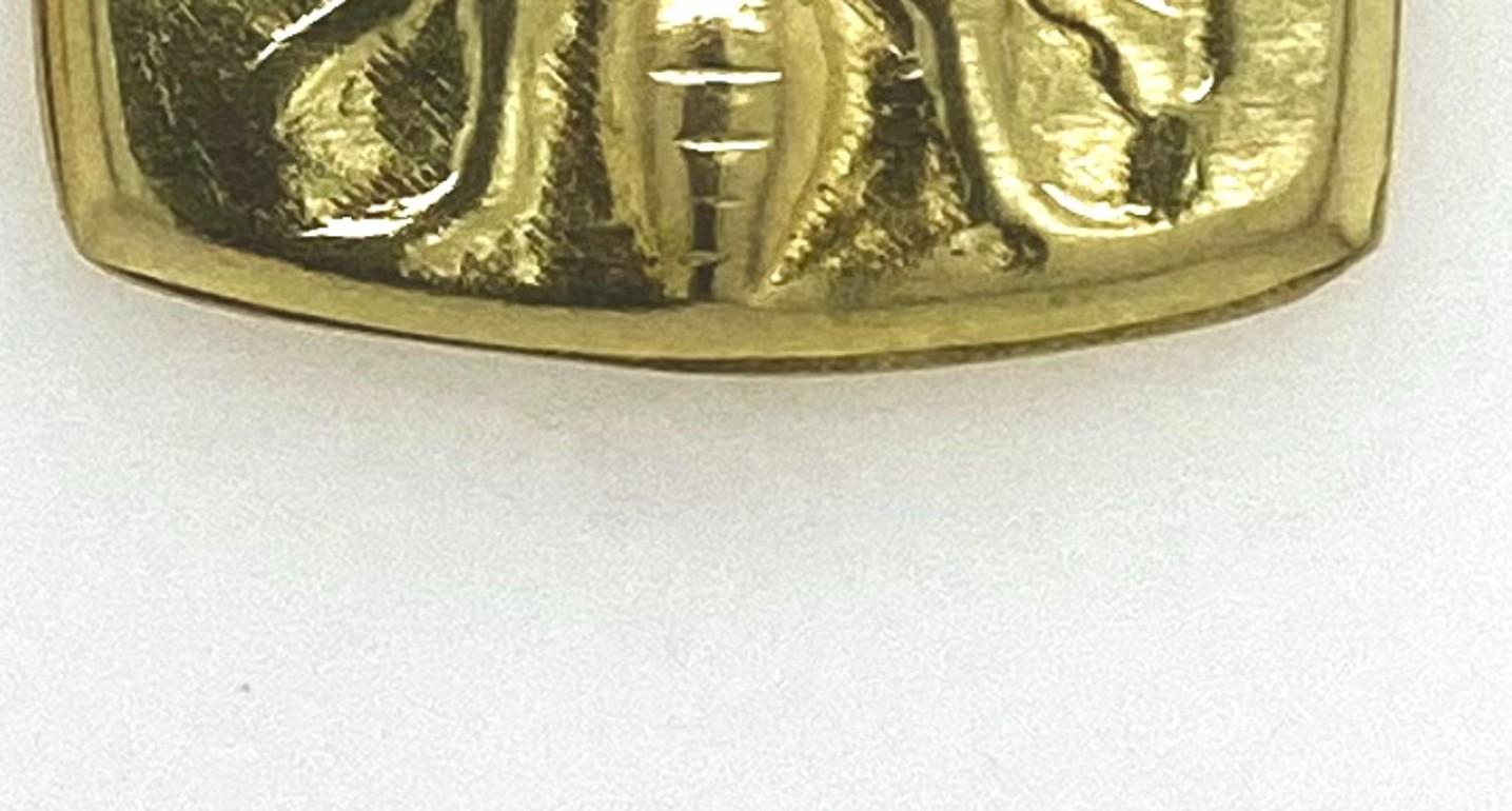 18k Gold Embossed Bee Stud Earrings Made by Keri Ataumbi of Ataumbi Metals.

Contemporary Native American work: 18k gold embossed honey bee earrings feature a postback. They are .75” wide and .5” high, and are sure to receive compliments and