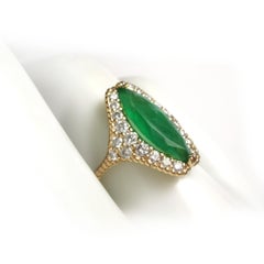 18K Gold Emerald - 2.76 Diamonds, - Engagement Cocktail