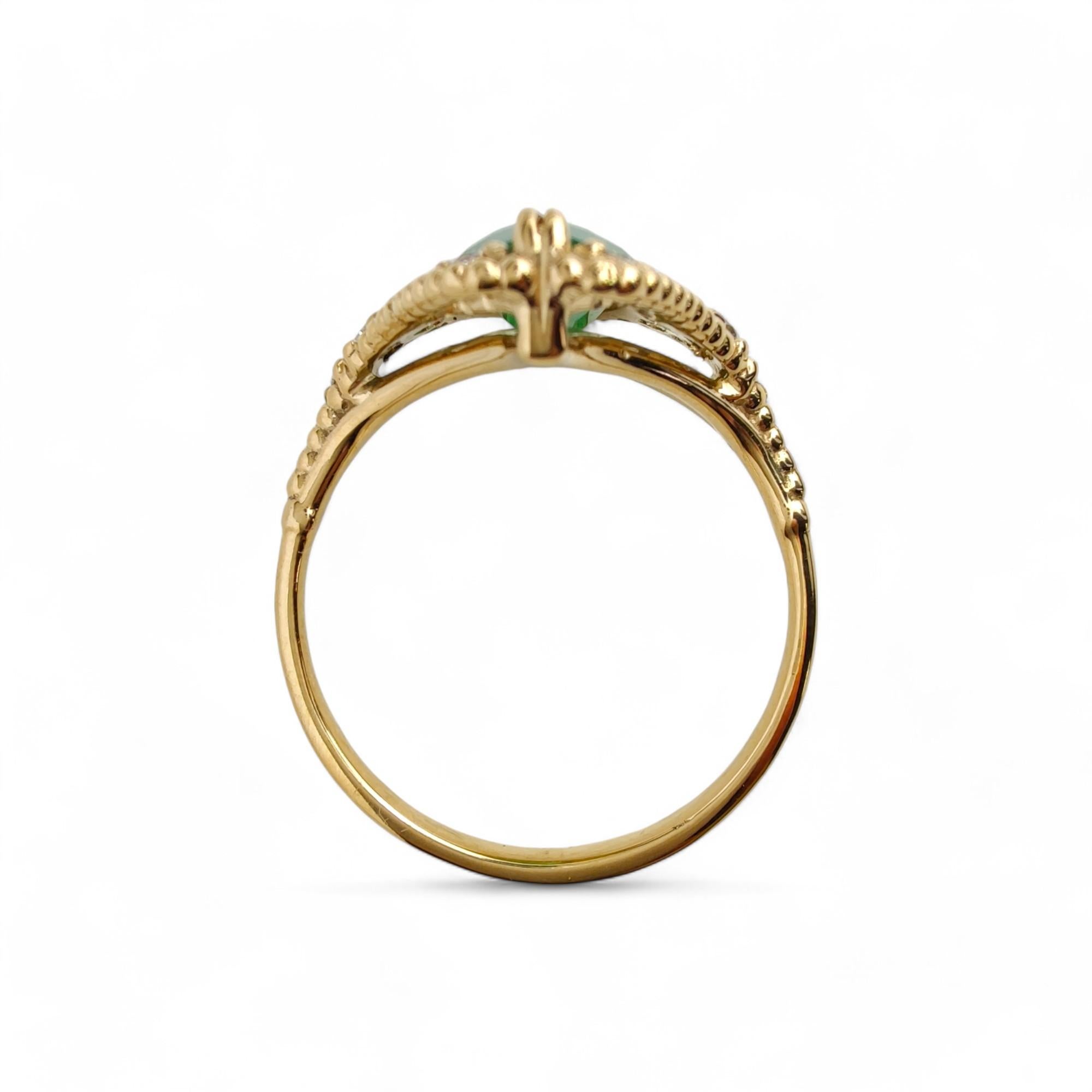 Bague de fiançailles et de cocktail en or 18 carats avec émeraude de 2,76 diamants, bijouterie d'art en vente 2