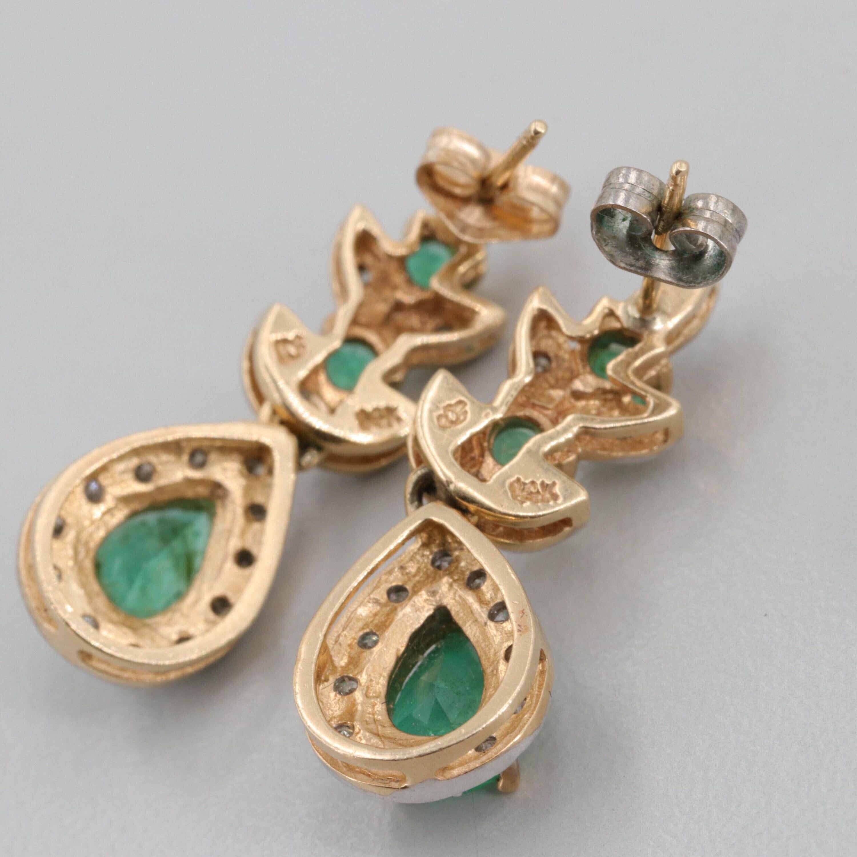 emerald and diamond earings