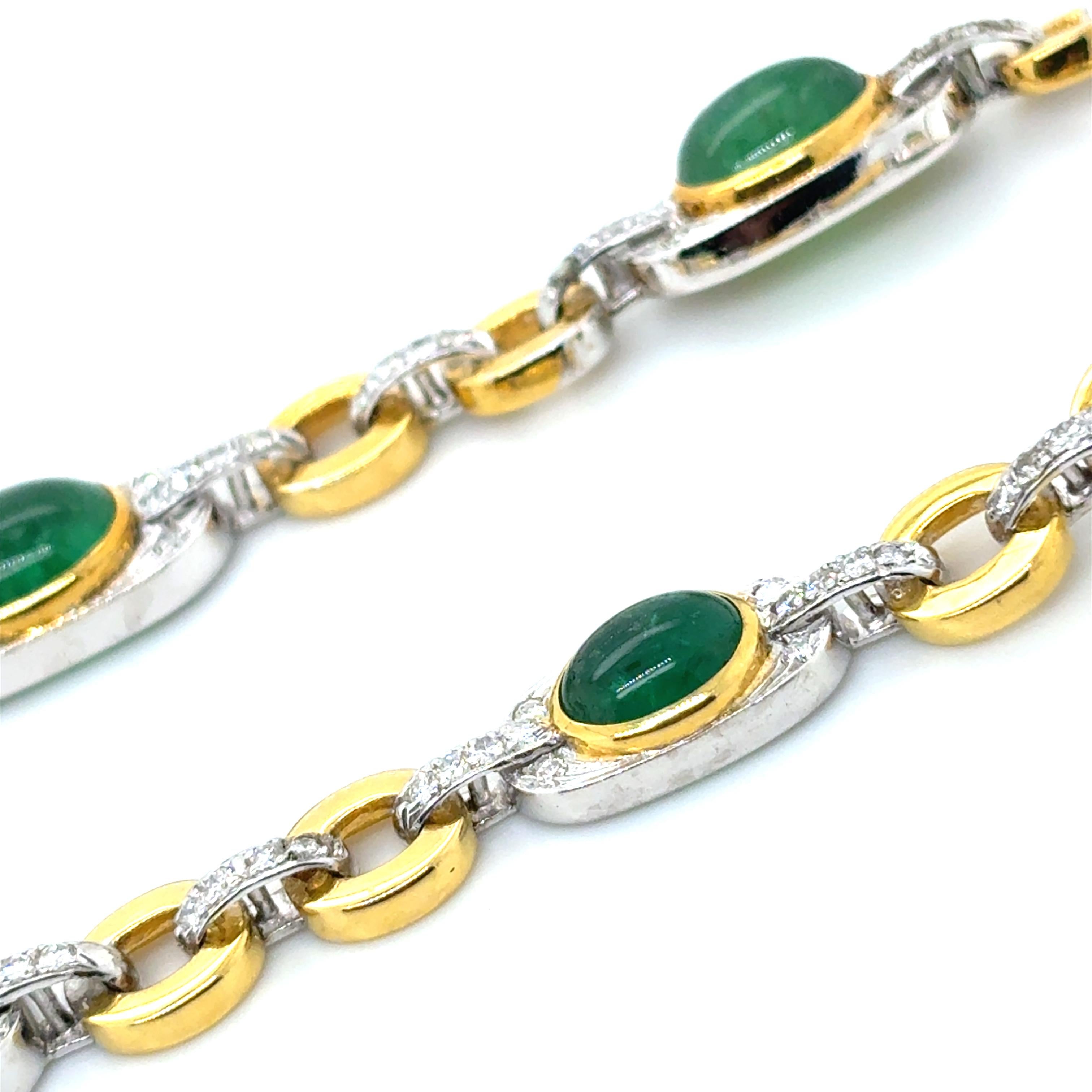 18k Gold Smaragd Cts 25,27 Diamant-Halskette im Angebot 5