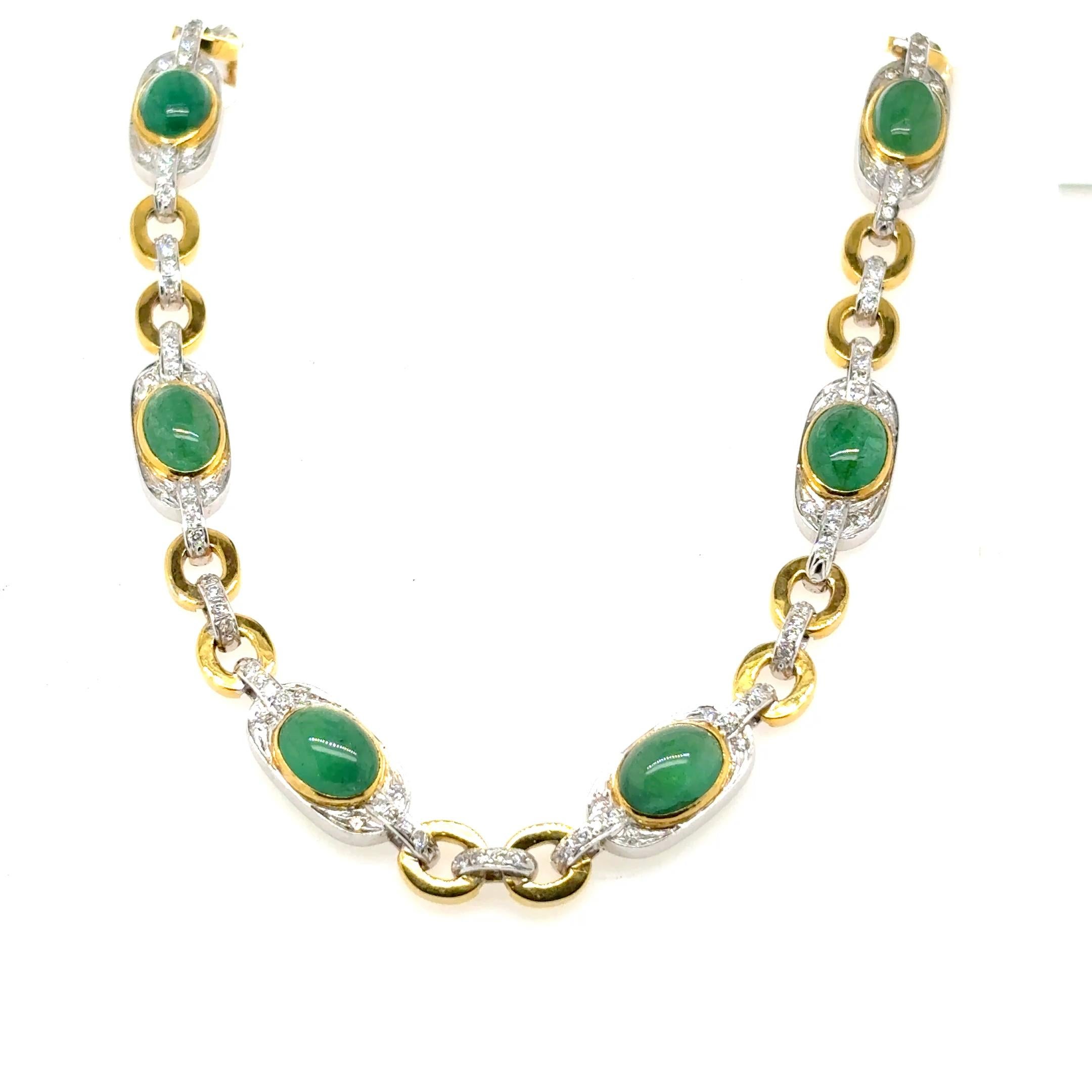 18k Gold Smaragd Cts 25,27 Diamant-Halskette im Angebot 6