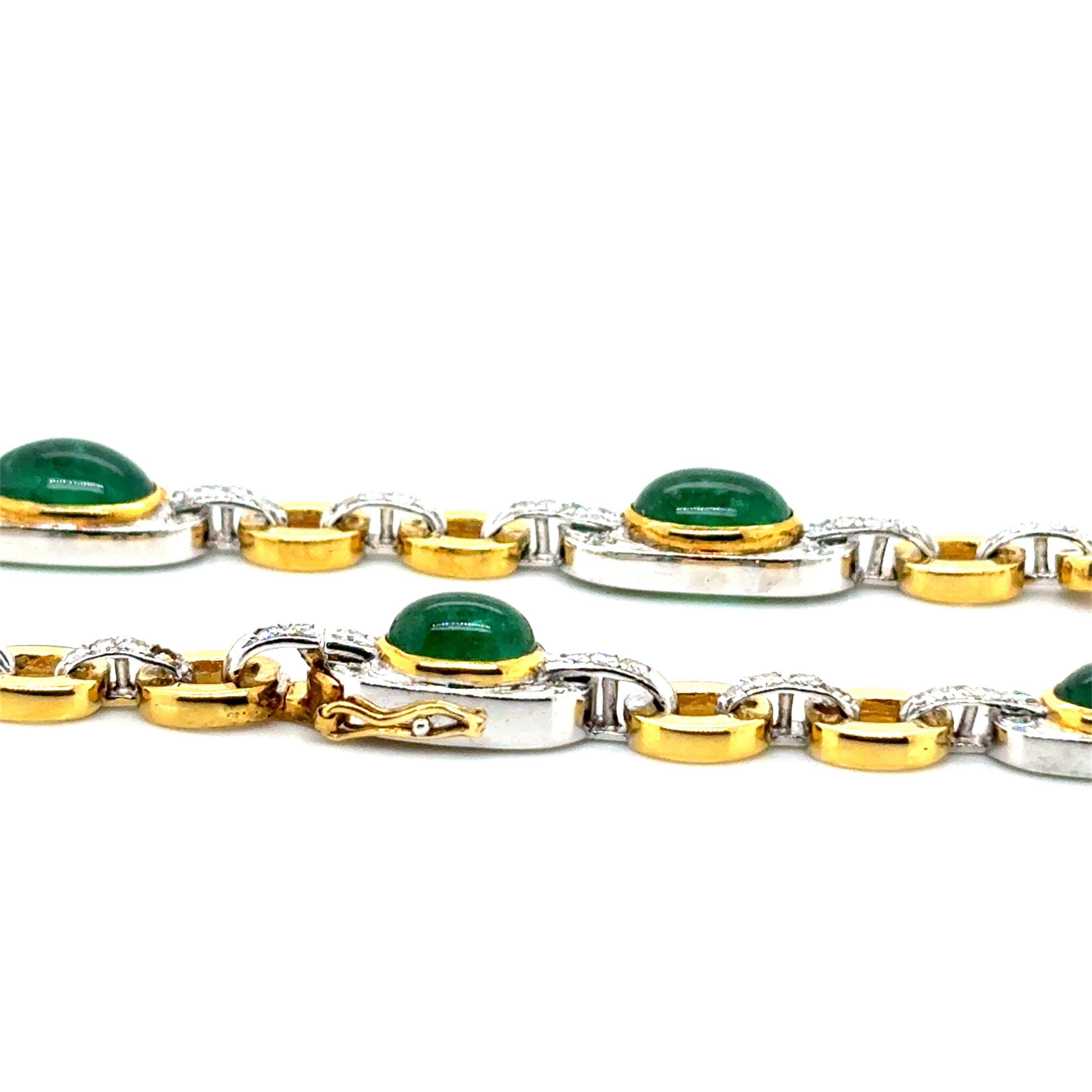 18k Gold Smaragd Cts 25,27 Diamant-Halskette im Angebot 7