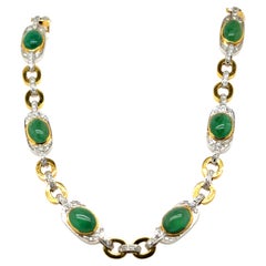 Collana in oro 18k con smeraldo 25,27 carati e diamanti