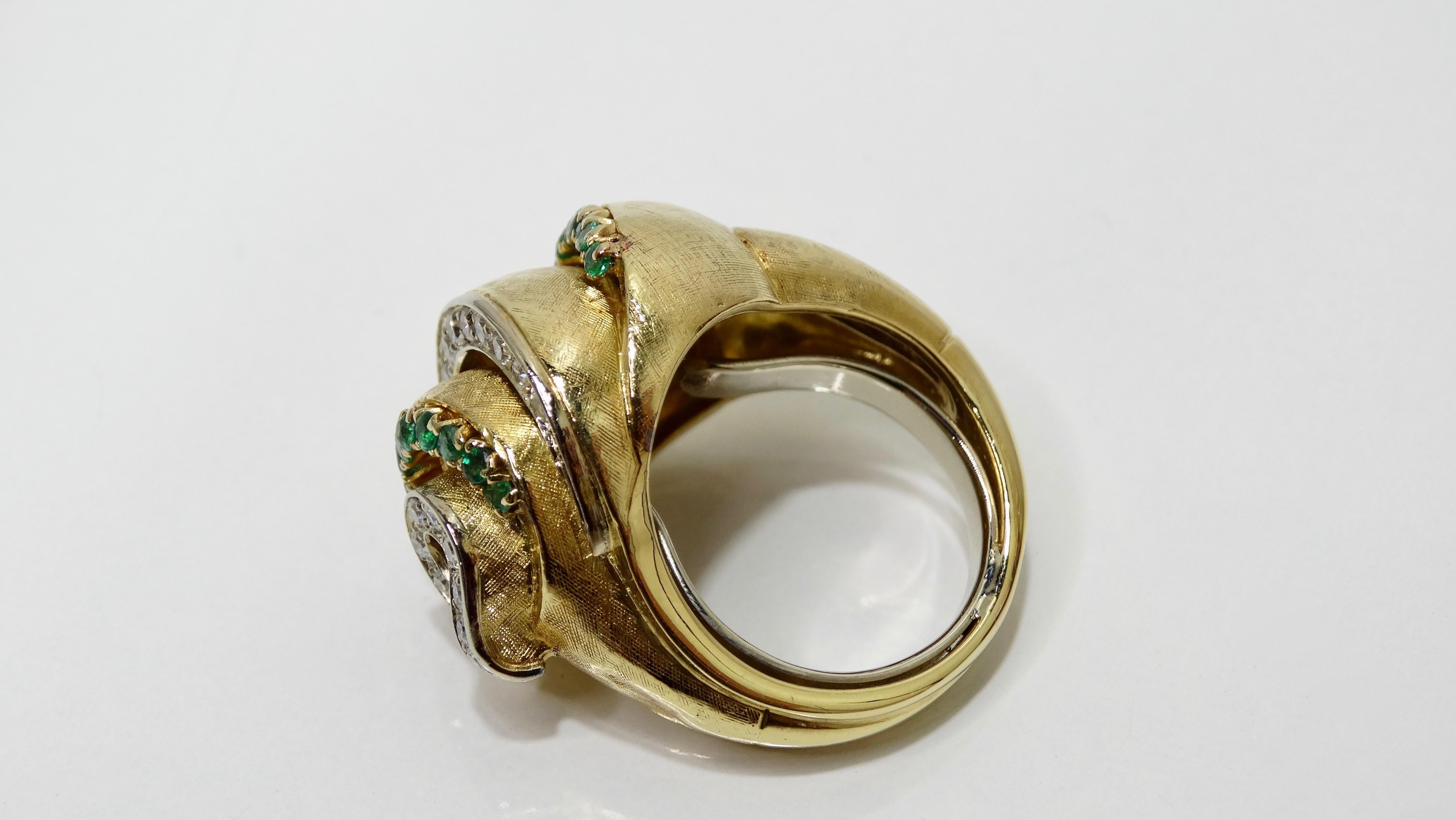 Emerald & Diamond Cocktail Ring  For Sale 1