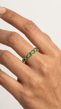 Anello con smeraldo in oro 18 carati con gambo regolabile - Collection'S